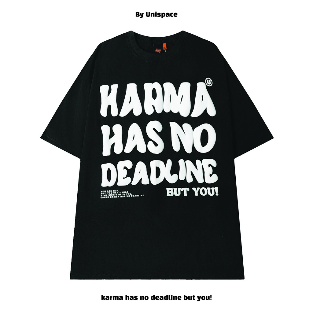 Áo thun nam nữ cotton in chữ hadma has no deadline cực đẹp