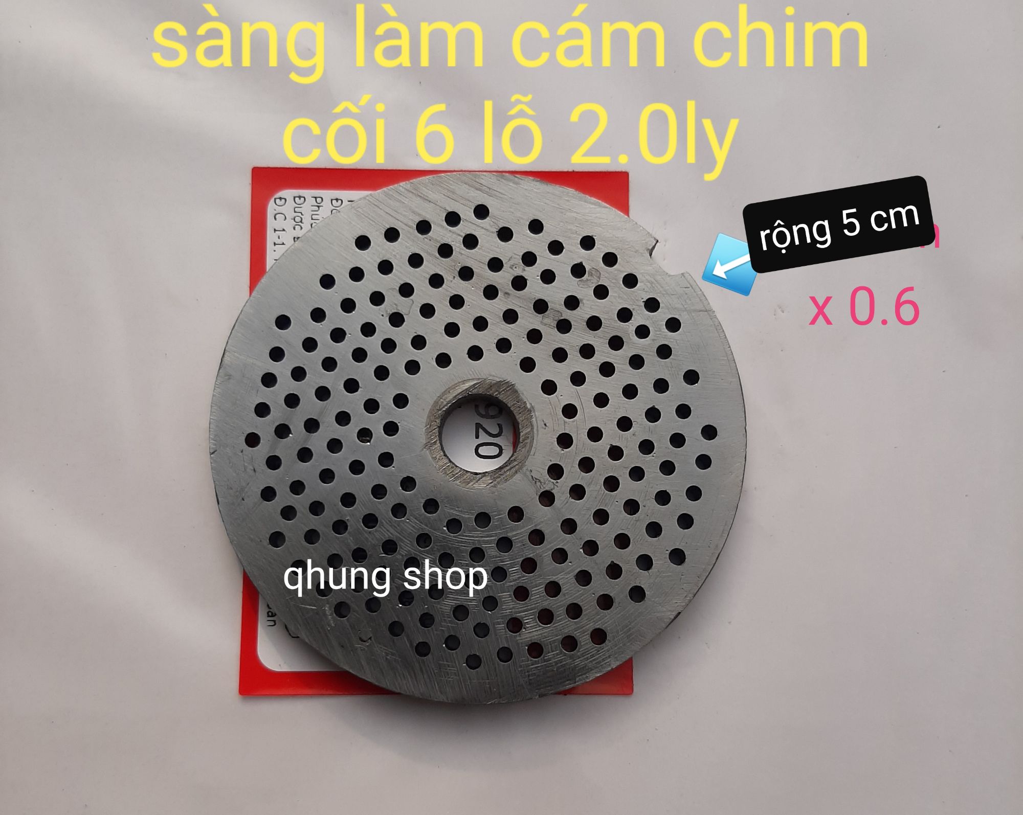 Xàng làm cám chim cối 6 sàng lỗ 2.0ly