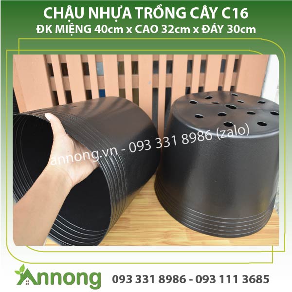 100 cái chậu nhựa đen trồng cây (nhiều loại: C9 - C10 - C11 - C12 - C13)