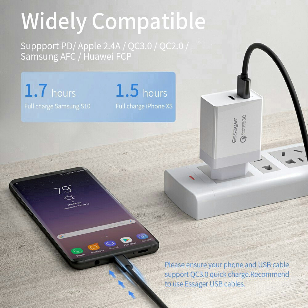 Củ sạc nhanh QC 3.0 PowerPort PD 36W  ESSAGER