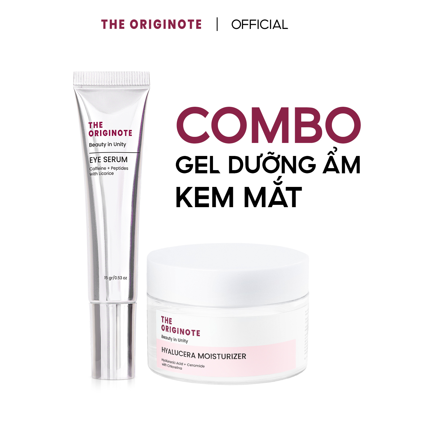 Combo kem dưỡng ẩm và kem mắt The Originote Hỗ trợ dưỡng ẩm da mặt giảm thâm quầng thâm mắt skincare