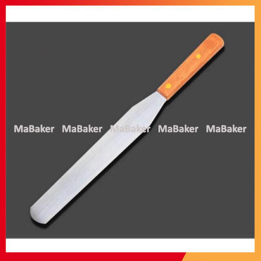 Dao chà láng thẳng cán gỗ cao cấp 32cm, 38cm (8 inch, 10 inch) - MaBaker