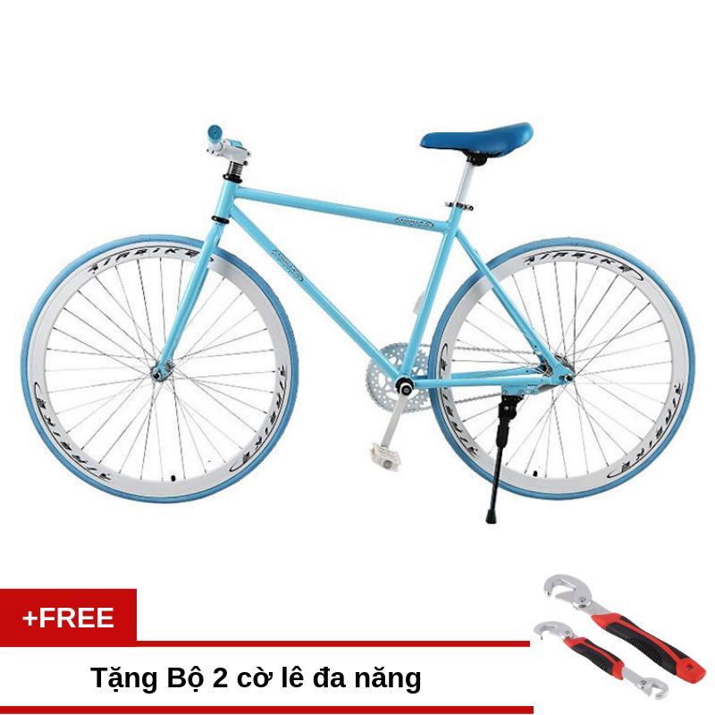 Mua Xe đạp Fixed Gear Air Bike MK78 (xanh) + Tặng bộ 2 cờ lê đa năng
