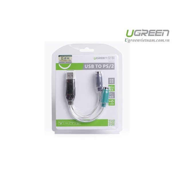 Cáp chuyển đổi USB 2.0 cổng PS/2 cho bàn phím chuột Ugreen 20219