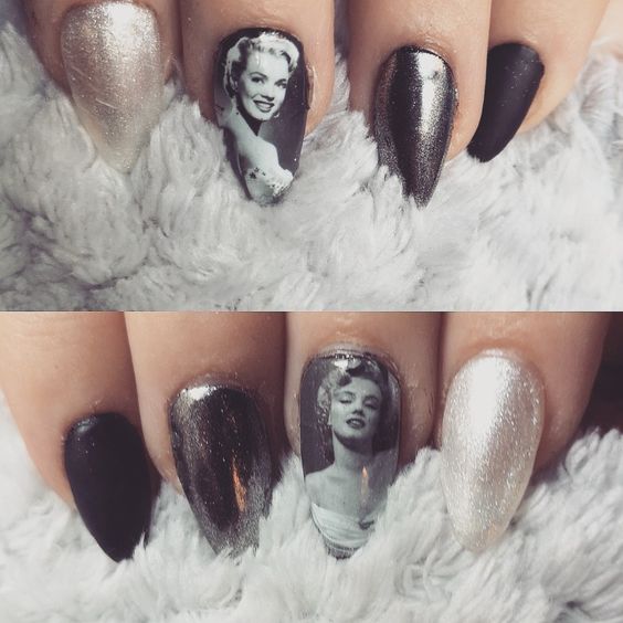 Set Sticker Nước | Marilyn Monroe Đủ Màu & Trắng Đen | Dán Móng Tay