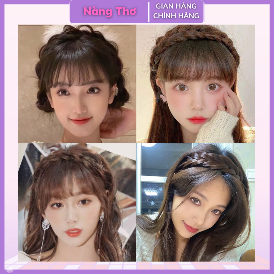 Cài tóc kiểu tóc giả thắt bím thời trang Hàn Quốc