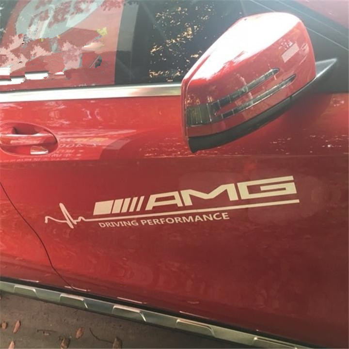 [HCM]Bộ 2 tem dán cửa xe ô tô phong cách AMG