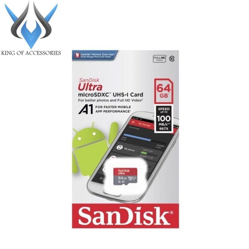[HCM]Thẻ nhớ MicroSDXC SanDisk Ultra A1 64GB Class 10 U1 tốc độ 100MB/s - box Anh model 2019 (Đỏ) - Phụ Kiện 1986
