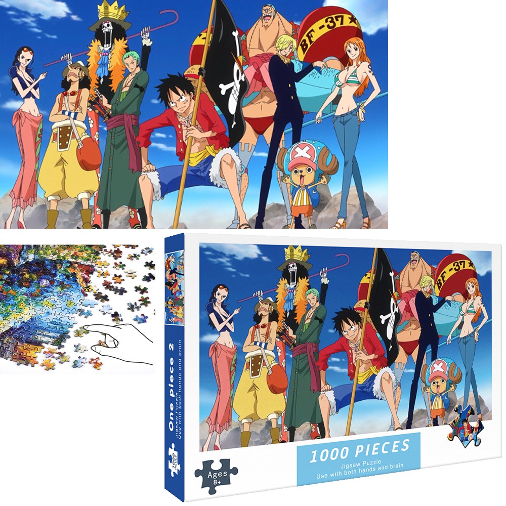 [Hoàn tiền 10%][Hoàn tiền 6%]Bộ Tranh Ghép Xếp Hình 1000 Pcs Jigsaw Puzzle One Piece 9 Thành Viên Nhóm Hải Tặc Mũ Rơm Bản Đẹp Cao Cấp-H55