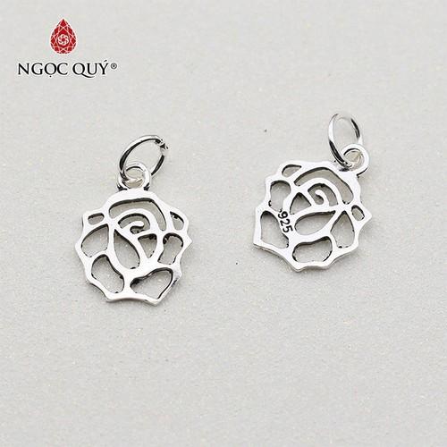 Charm bạc hình hoa hồng treo 10x12mm - Ngọc Qúy Gemstones