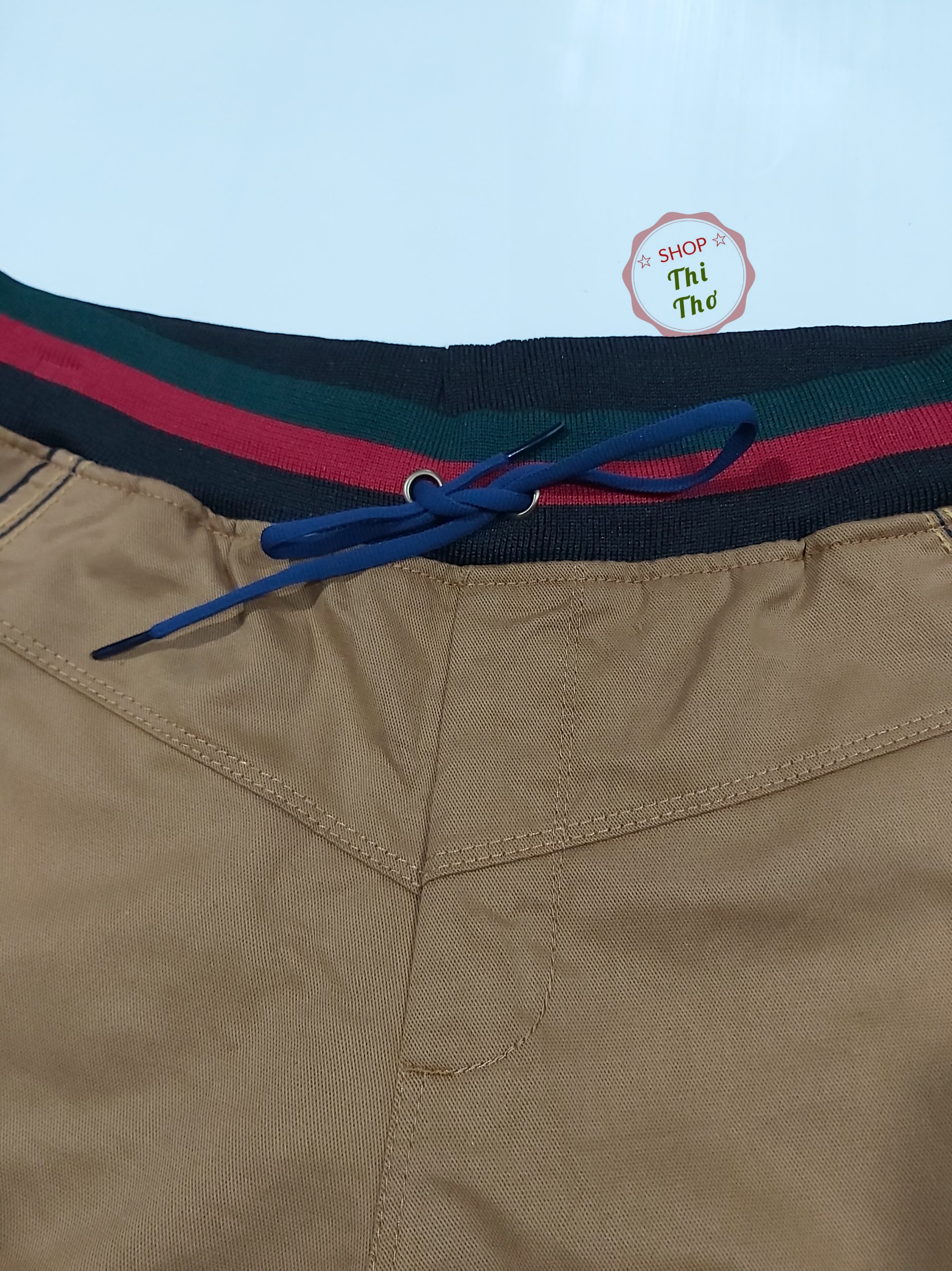 quần sọt kaki nam lưng thun vải co giãn