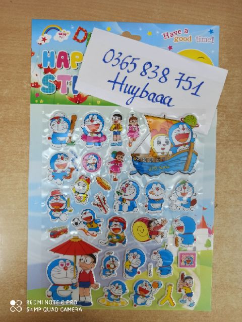 1 Vỉ 50 Hình Dán Sticker Nổi 3D