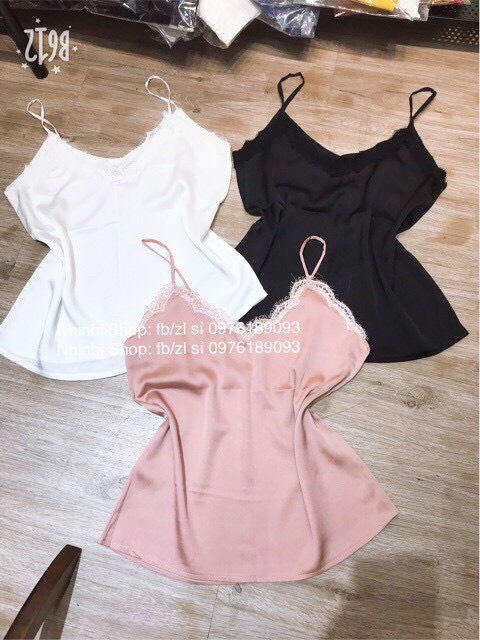 Áo 2 Dây Phi Lụa Phối Ren,Áo 2 Dây ,LY STORE