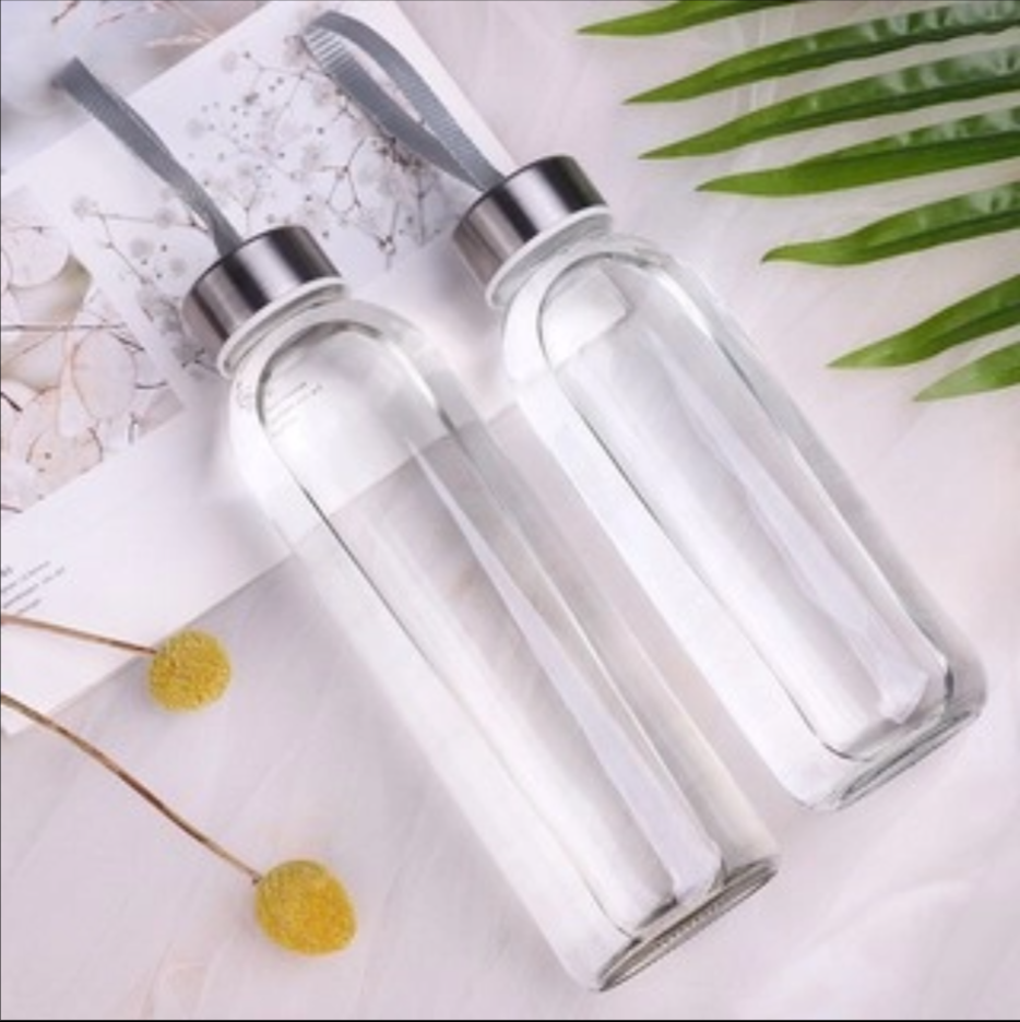 Chai Thủy Tinh Có Nắp Đậy Dây Xách 500ml
