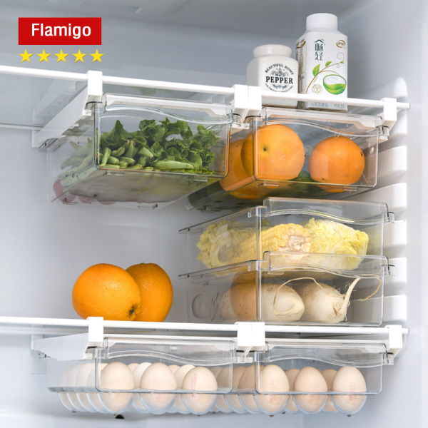 Giá bán Ngăn kéo tủ lạnh thông minh mở rộng, khay tủ lạnh bằng nhựa cao cấp, tiết kiệm không gian tủ lạnh, khay đựng trứng thực phẩm tiện dụng