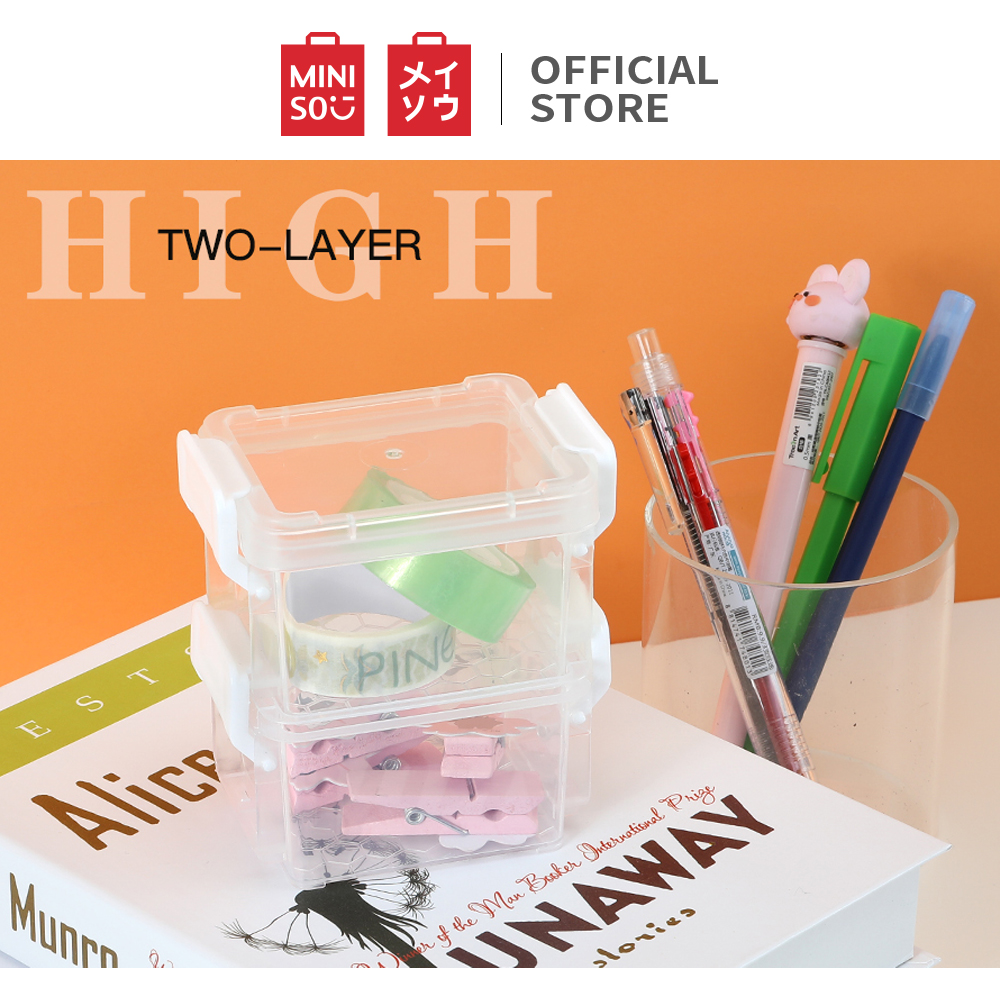 Two-layer Storage Box (High) Miniso Hộp lưu trữ