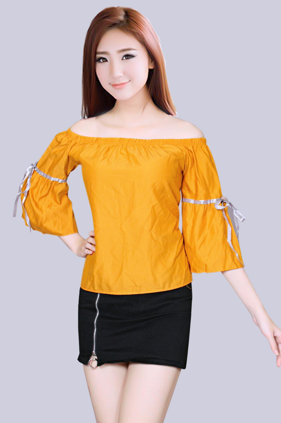 Áo Kiểu Nữ Nơ Tay Vải Voan Thời Trang LT Fashion Av72