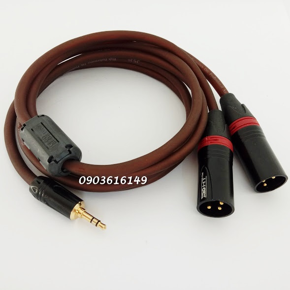 Dây 3.5mm ra 2 Canon Đực dài 1m