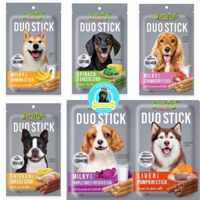 [HCM] JERHIGH DUO SNACK THƯỞNG QUE NHỒI CHO CH&Oacute