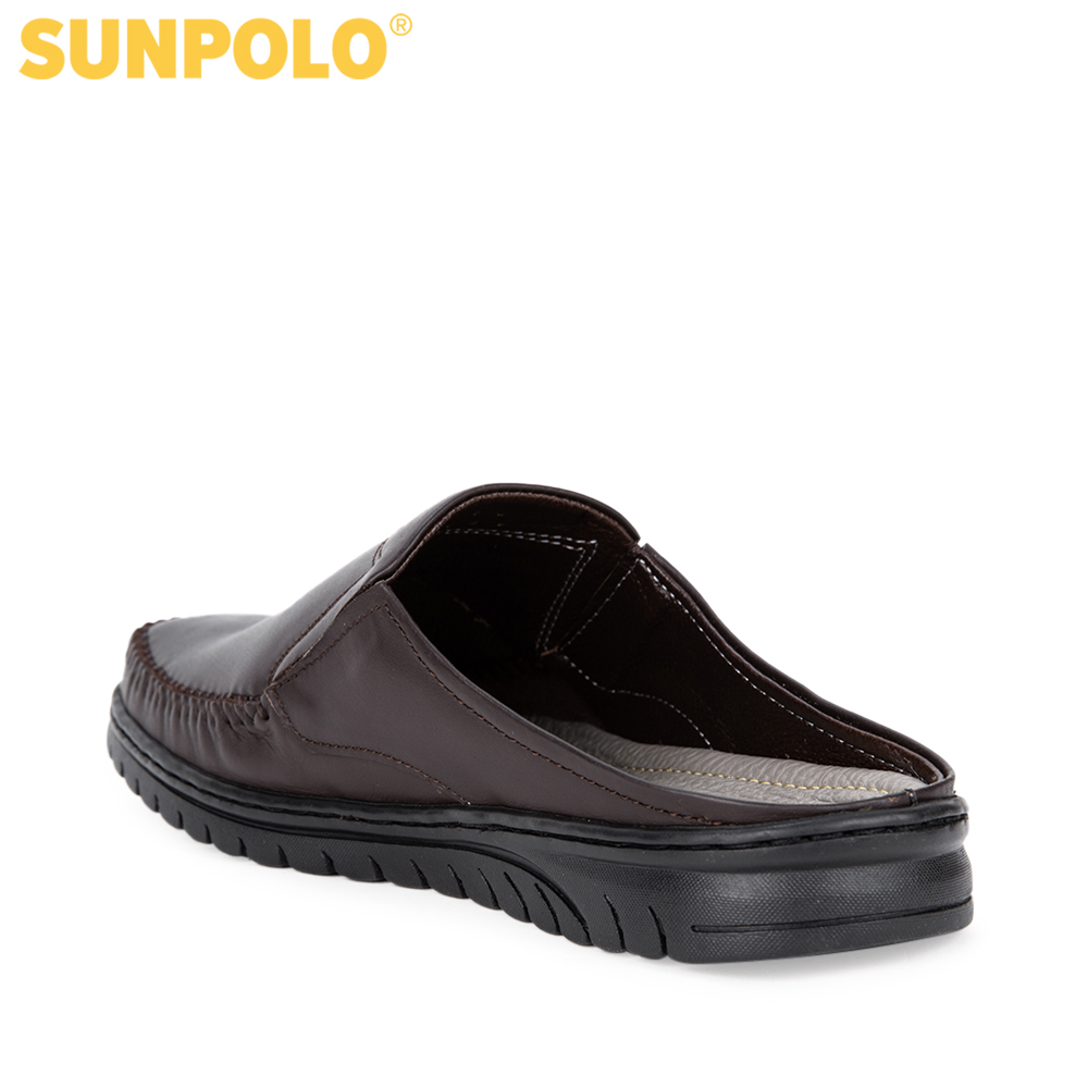 Dép Sapo nam da bò SUNPOLO SPO293 (Đen, Nâu)