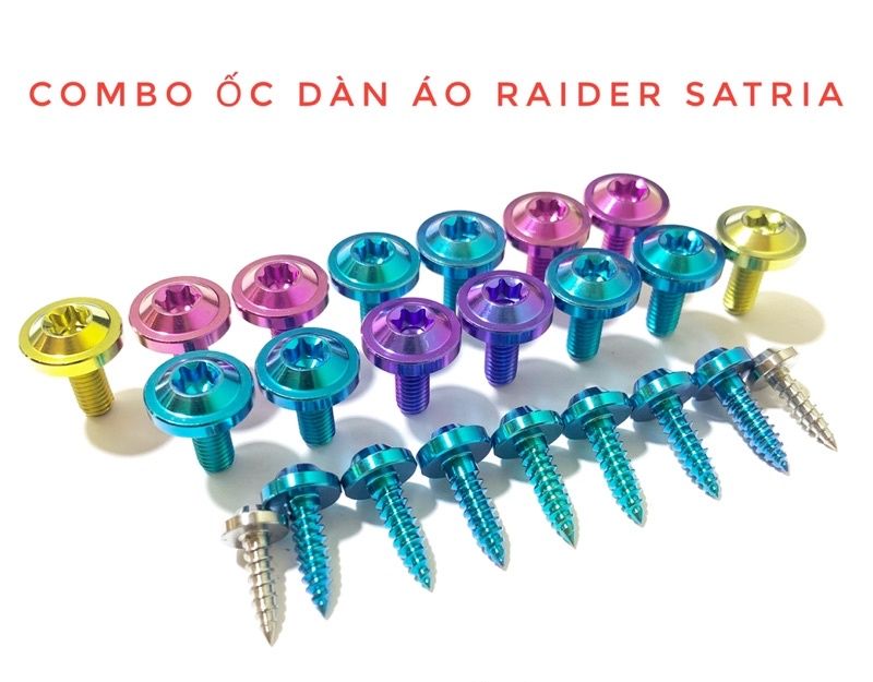 (GR5 XỊN) Combo full ốc titan dàn áo Raider Satria 150
