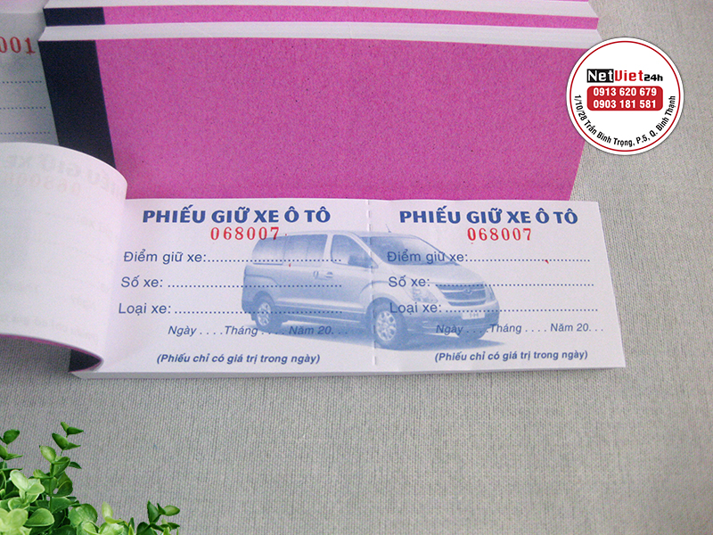 [HCM][Giá Siêu Rẻ] Phiếu Giữ Xe Oto Cùi Vé Giữ Xe Oto (1 Xấp = 10 Cuốn)