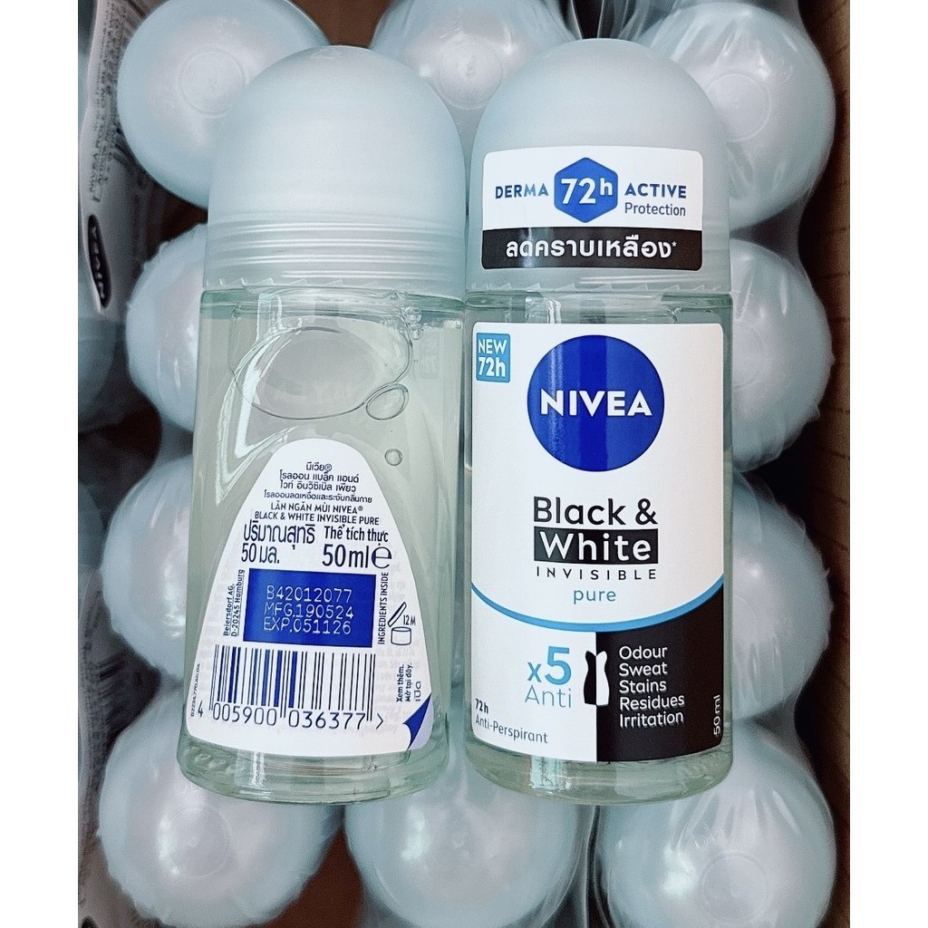 [HCM]Lăn khử mùi Nivea Invisible For Black & White 50ml - NỮ