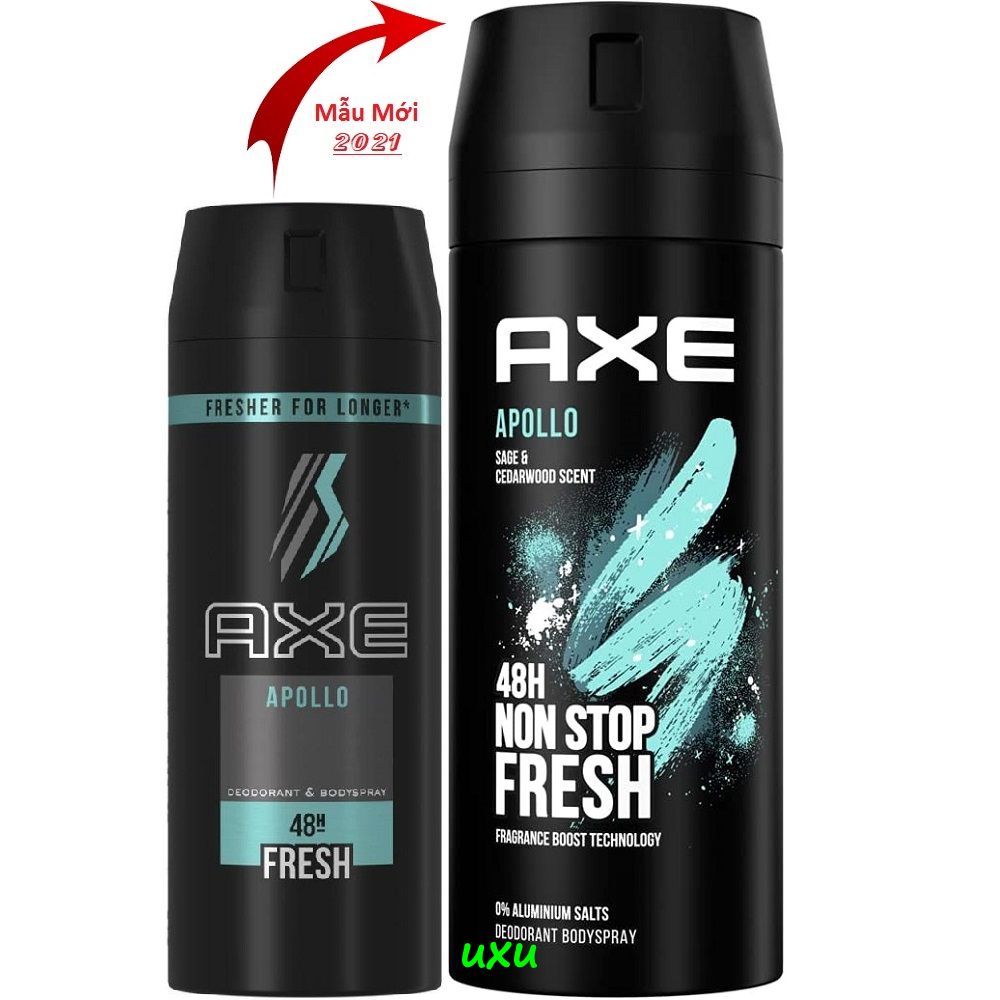 Xịt Khử Mùi 150Ml Axe Non Stop Apollo Ngăn Mùi Cơ Thể Suốt 48 Giờ Liên Tục