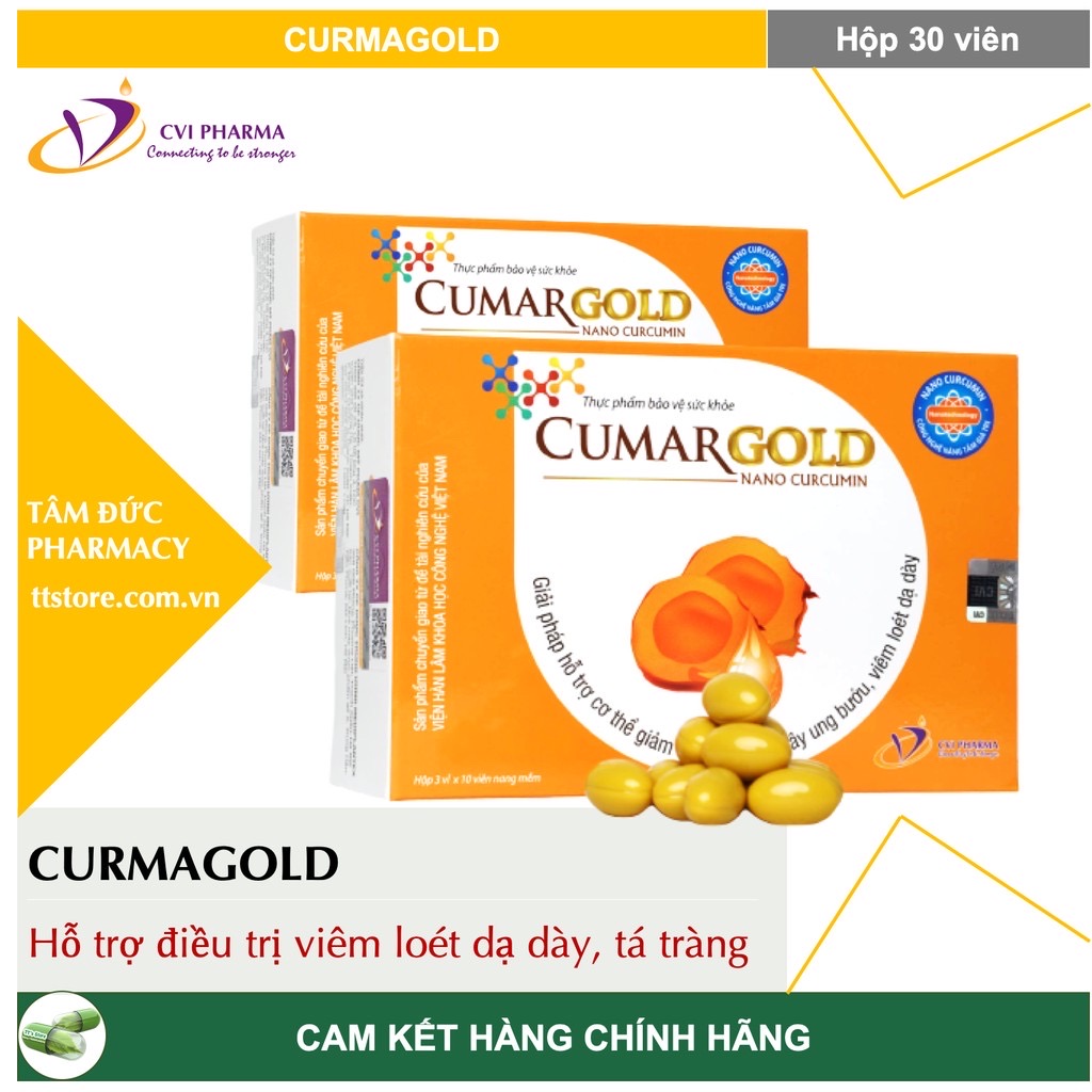 HCMCUMARGOLD Hộp 30 viên - Viên uống giảm đau dạ dày Cumagold curmagold