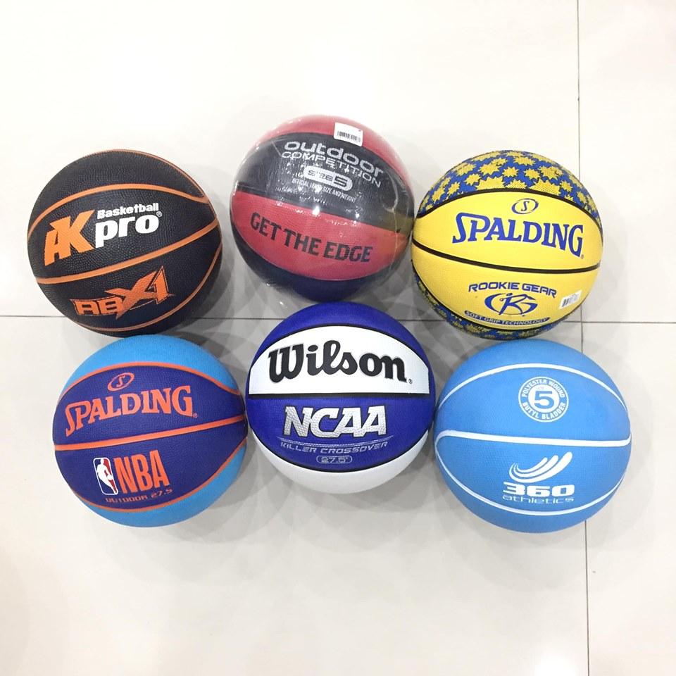 Bóng rổ số 5 TẶNG kim bơm + túi lưới chất liệu cao su chơi sân outdoor sân gạch, xi măng dành cho học sinh nam nữ Tiểu Học cấp 1 bám tay tốt có gai vân banh, nhồi êm, trái banh tròn không méo