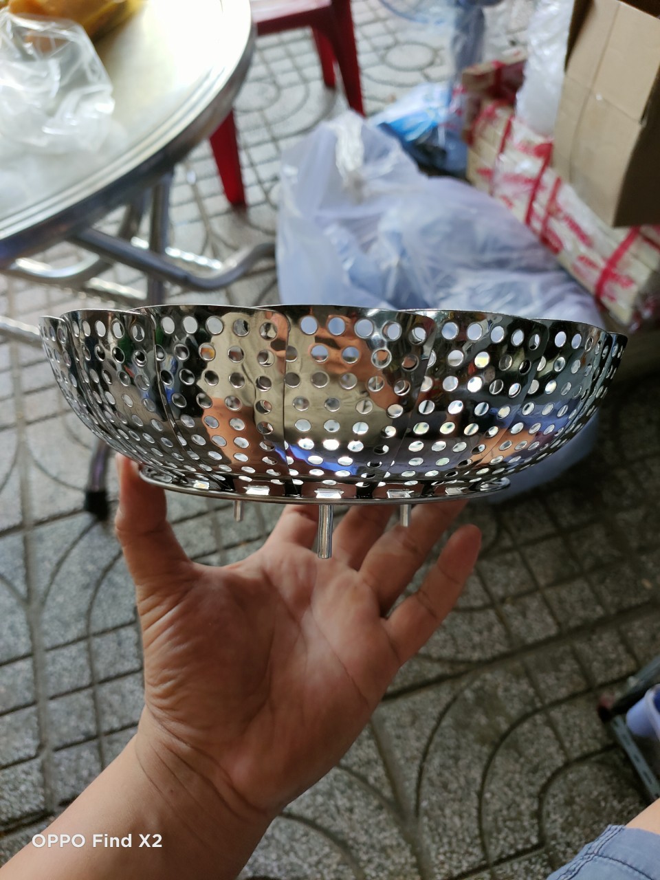 [HCM]Vĩ hấp xòe Inox có chân