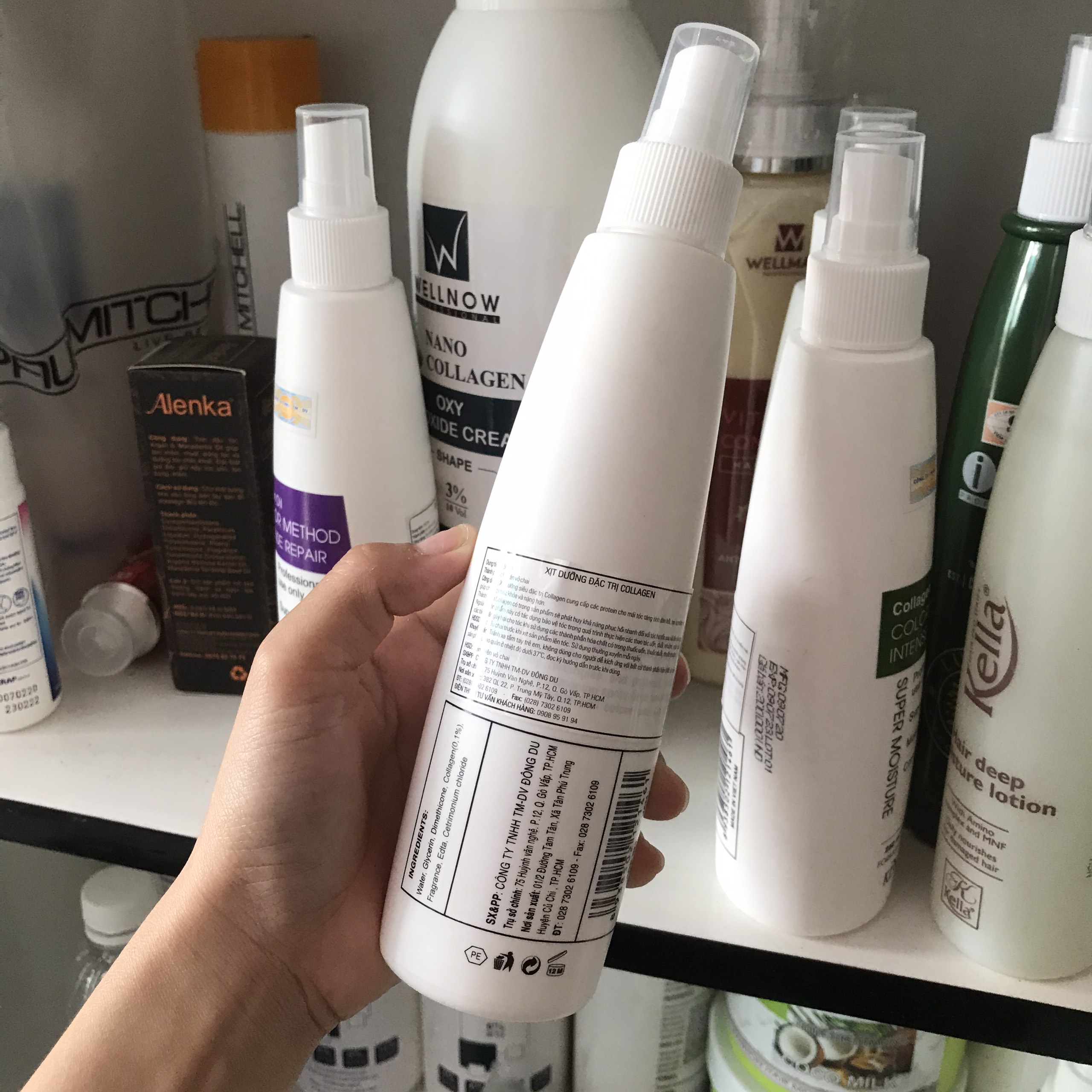(CHÍNH HÃNG) Xịt dưỡng tóc phục hồi tóc hư tổn collagen Kendali 250ml