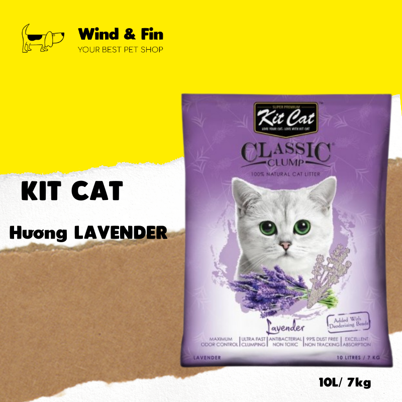 Cát mèo KITCAT - Classic Clump - Lavender - 10L