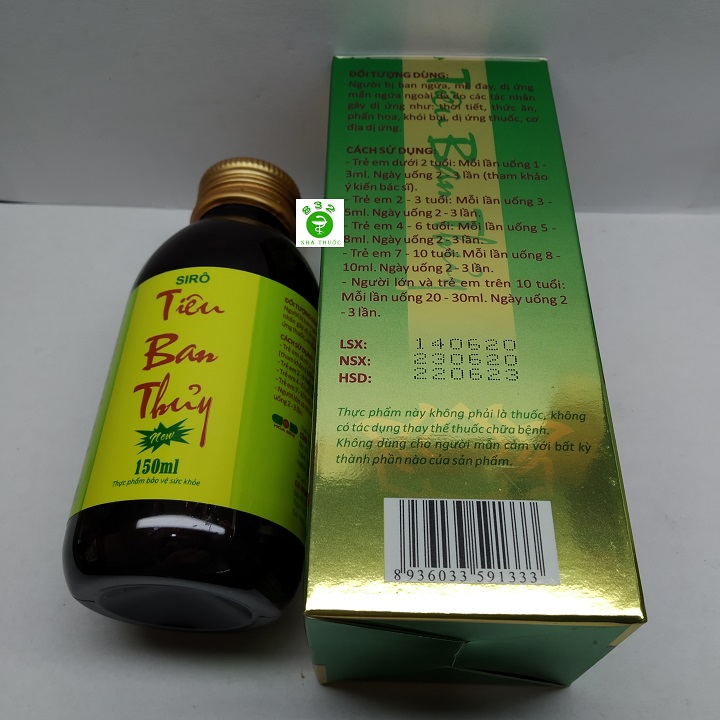 Siro Tiêu Ban Thủy lọ 150ml
