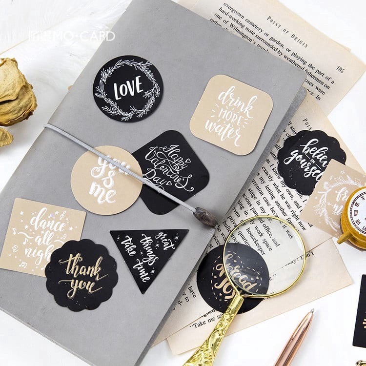 HỘP 45 STICKER TIẾNG ANH TRANG TRÍ BULLET JOURNAL