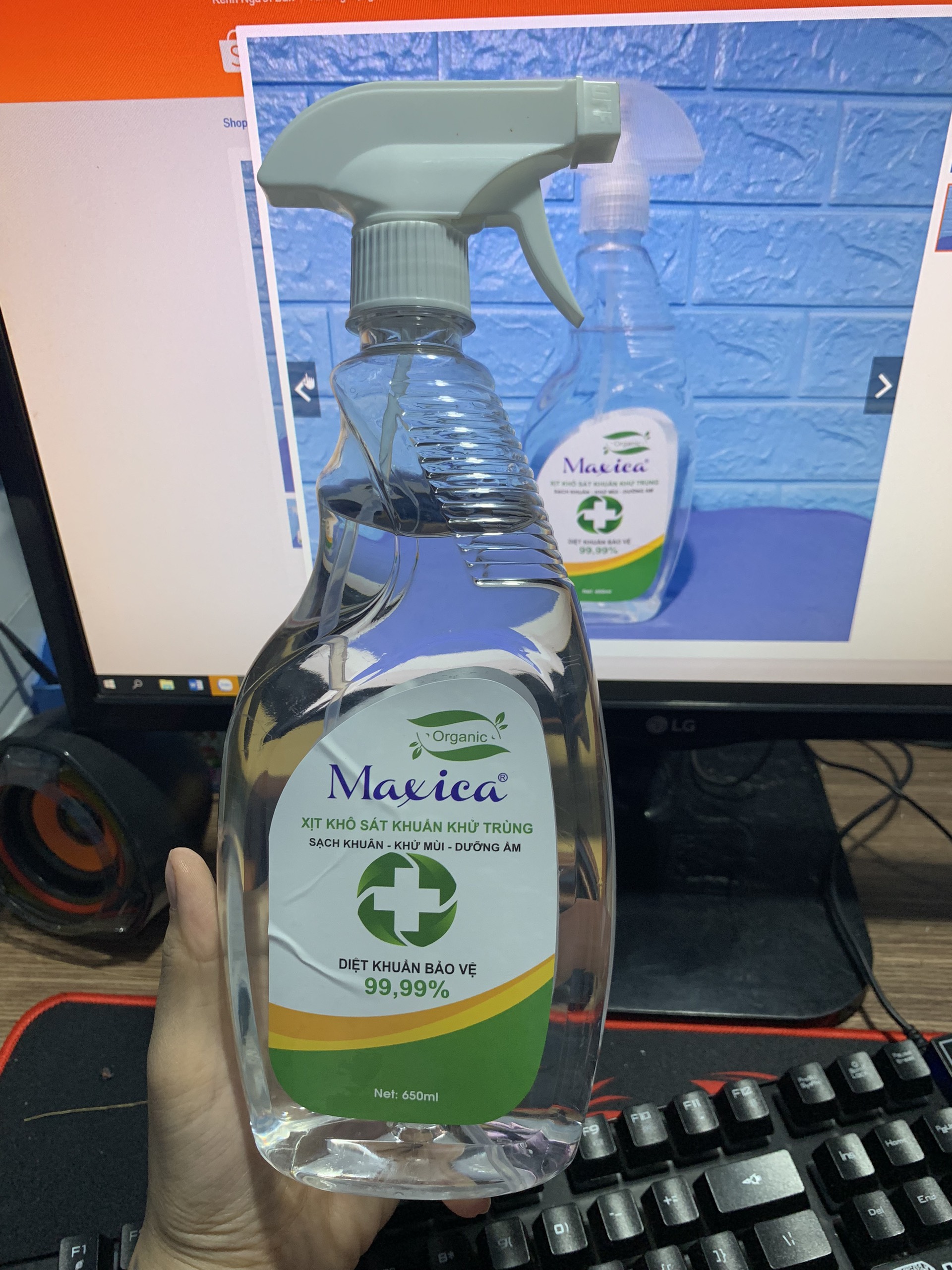 [HCM]NƯỚC RỬA TAY KHÔ XÁT KHUẨN MAXICA 500ML { VÒI XỊT PHUN SƯƠNG }