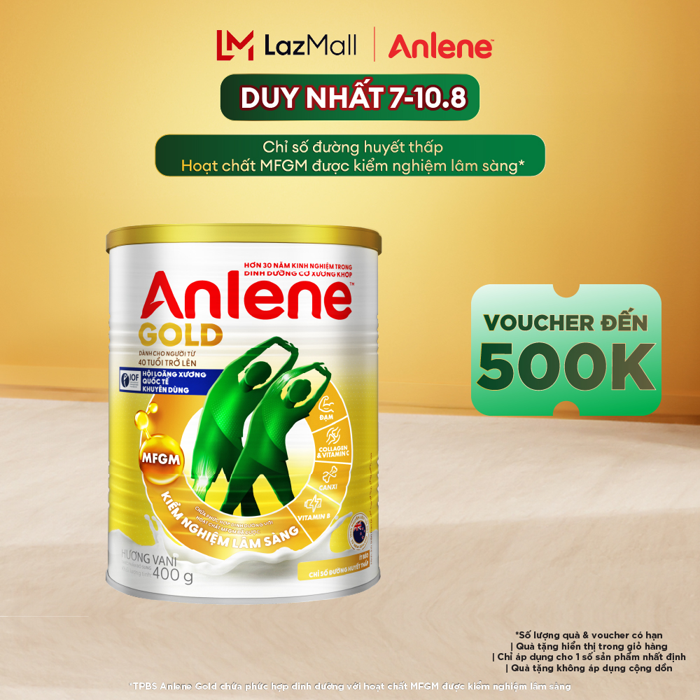 [Voucher giảm đến 26%]Sữa Bột Anlene Gold Hương Vani 400G