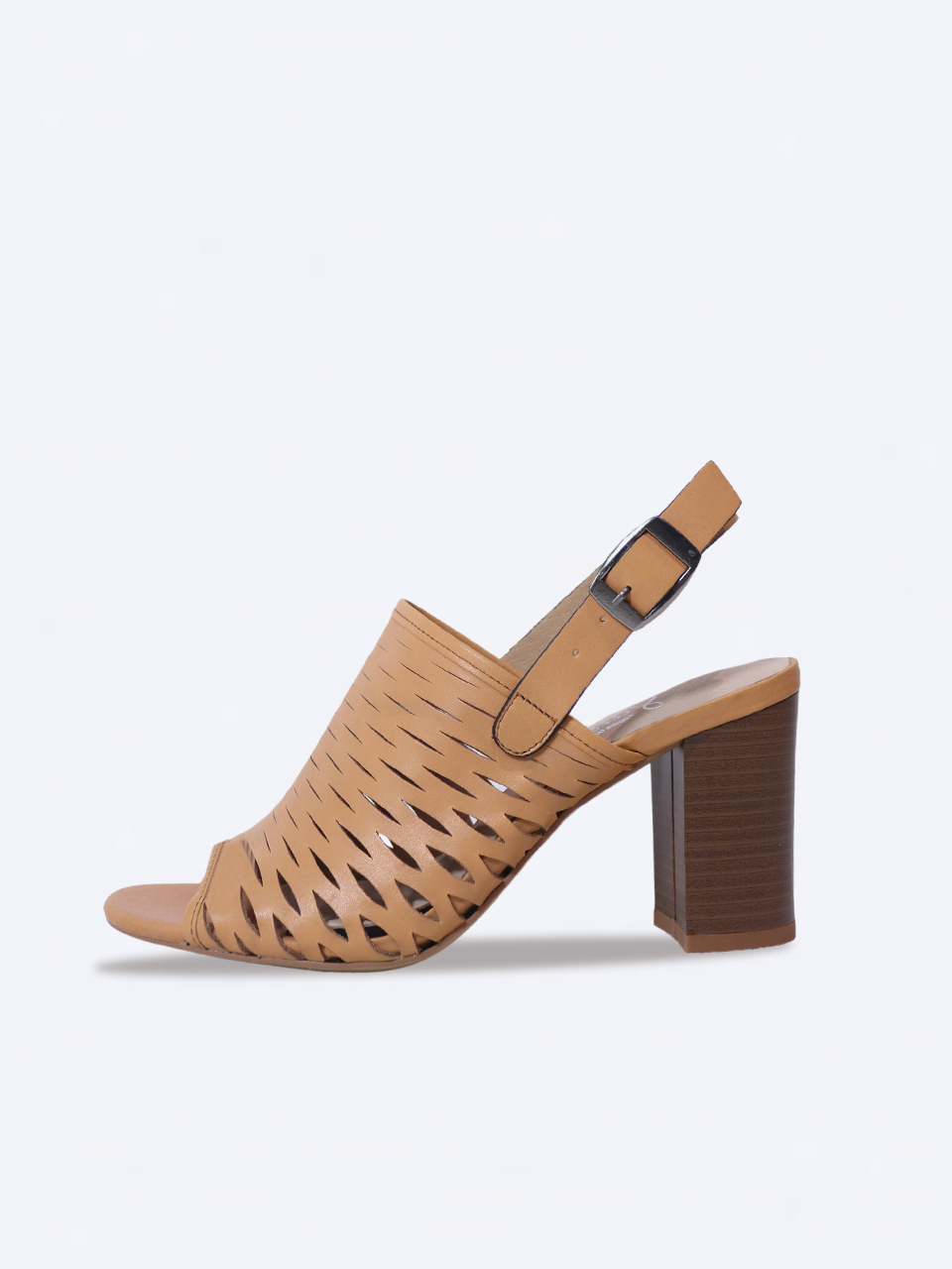 Giày Sandal gót trụ 7cm da thật cắt lazer SE01- SALSA