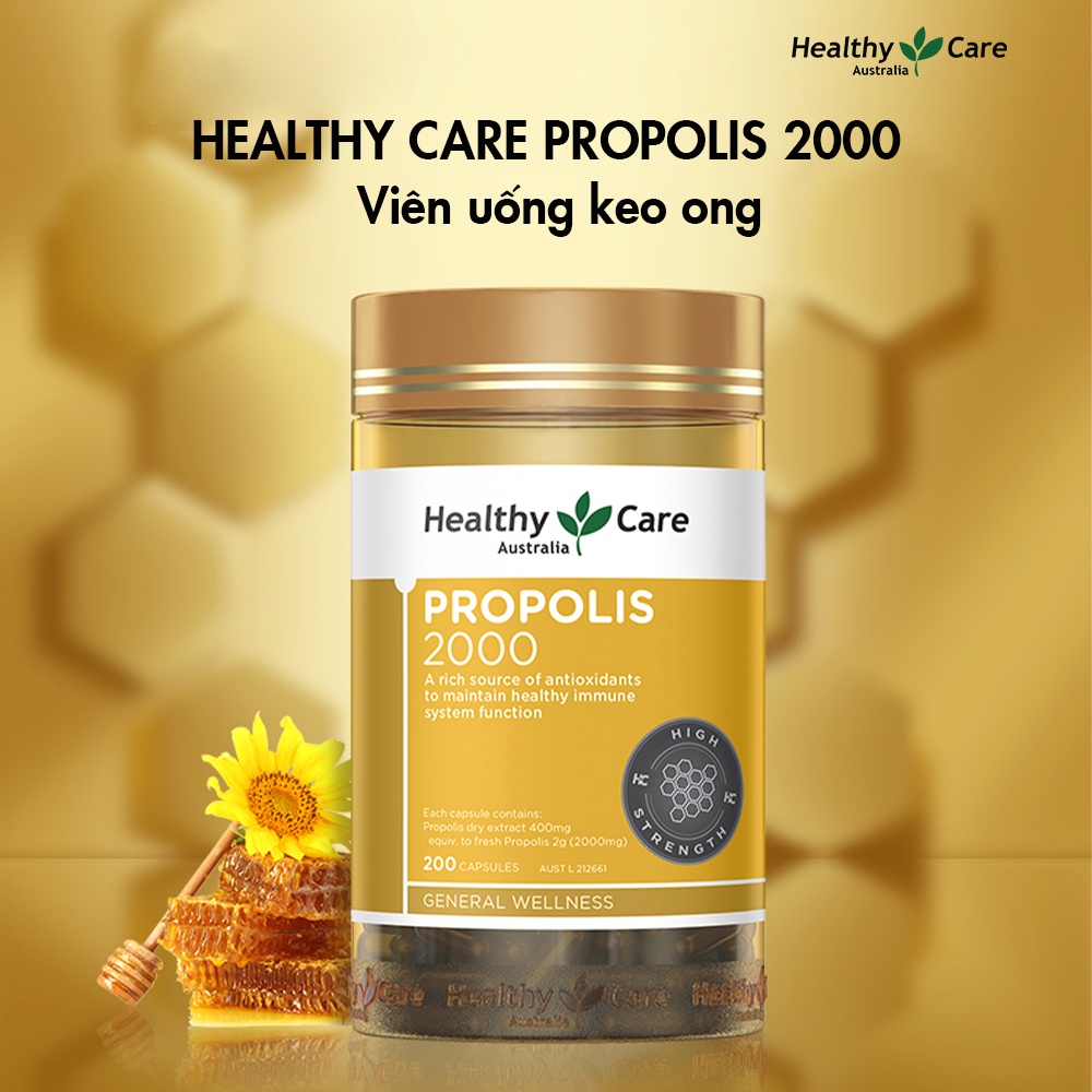 Viên uống keo ong Propolis 2000mg Healthy Care tăng miễn dịch 200 viên - Beautimax
