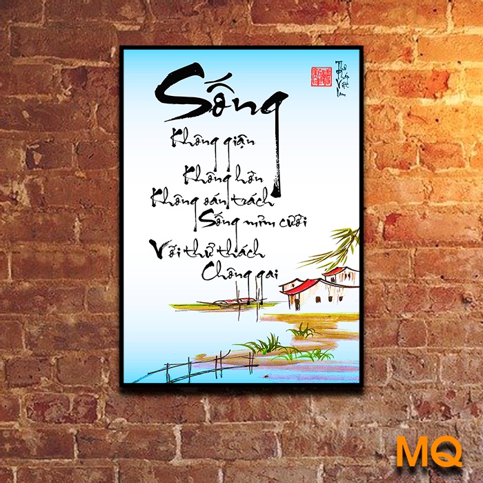 Tranh thu phop chu "Song" - song khung gian khung hon khung oon troch, song mim cuoi voi thu thoch chung gai