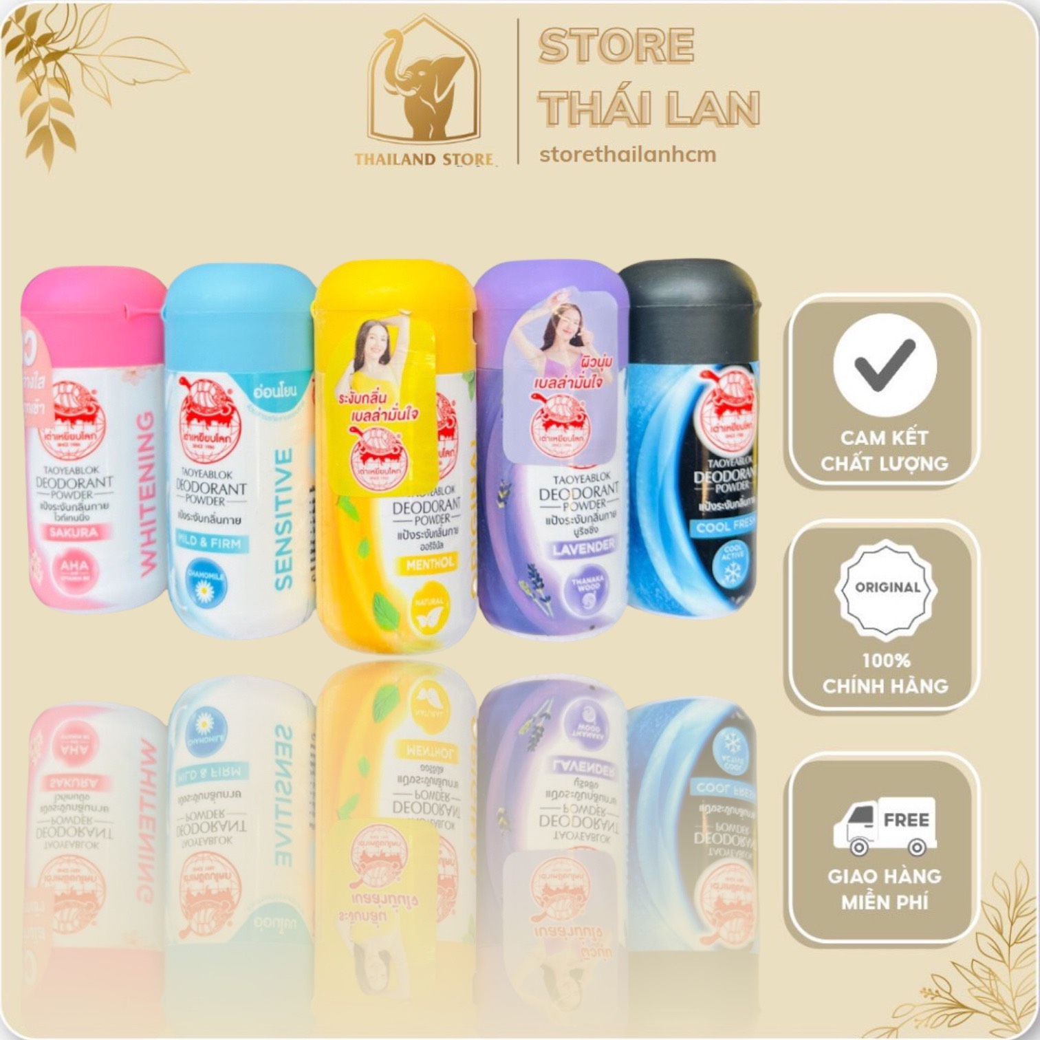 [CHÍNH HÃNG] Phấn Khử Mùi Con Rùa Taoyeablok Deodorant Powder Thái Lan 22gr