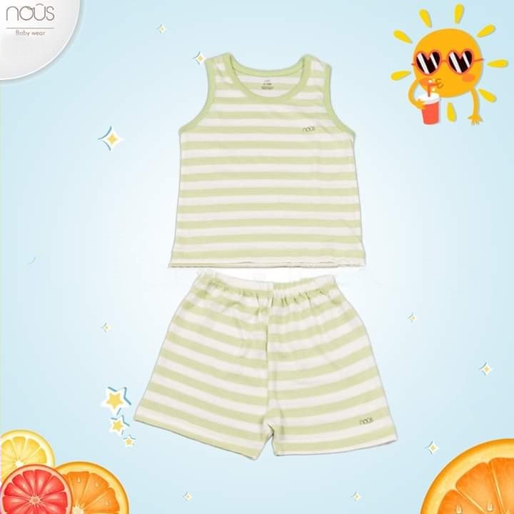 Nous - Bộ ba lỗ kẻ xanh cốm