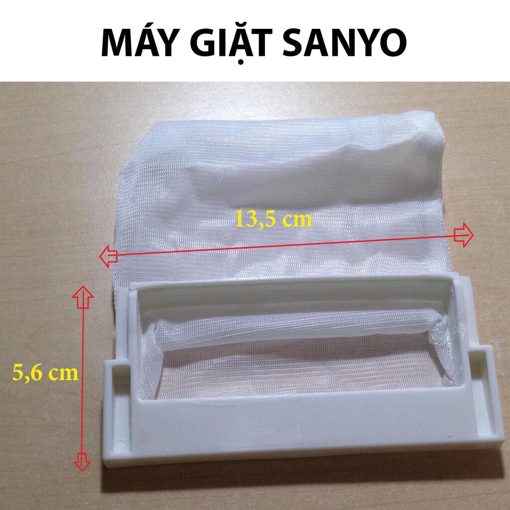 Lưới Lọc Máy Giặt Sanyo nằm ngang 135mm*56mm (Túi Lọc Rác Máy Giặt Sanyo Chính Hãng )