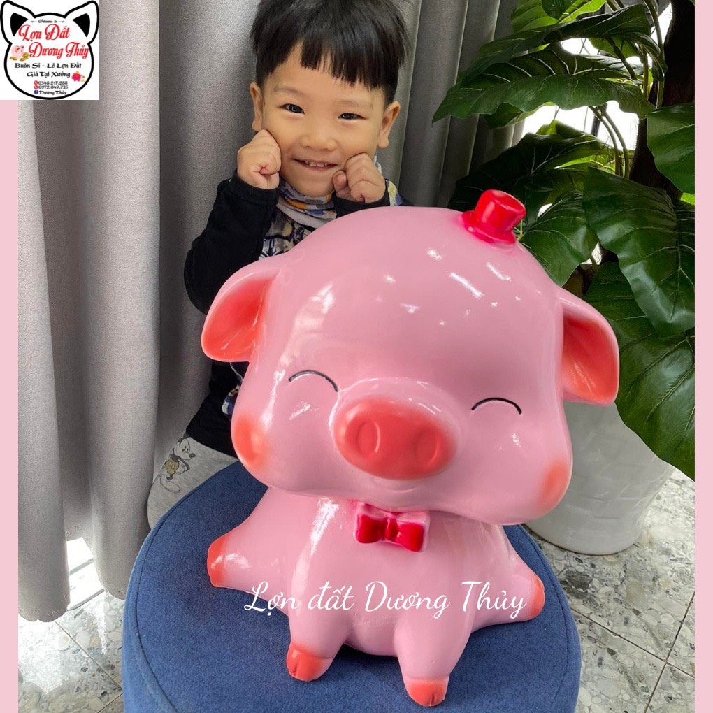 Heo đất lợn đất thiên sứ 2 size khủng lồ và size bé dễ thương