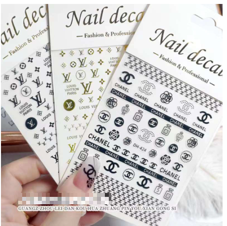Sticker thương hiệu trang trí móng tay, phụ kiện nail