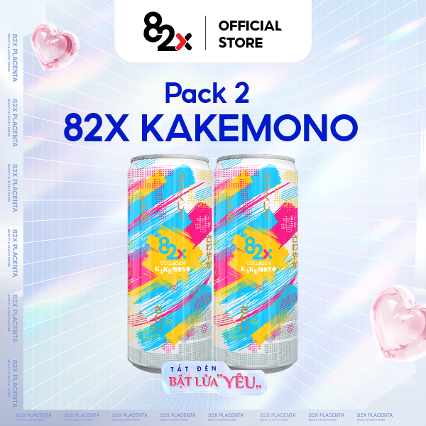 [Pack 2 Lon] Thực phẩm bổ sung Collagen beauty drink 500 miligram miixed with Vitamin C 70 miligram, pink guava flavor (82X BEAUT BRAND)  (245ml/Lon)