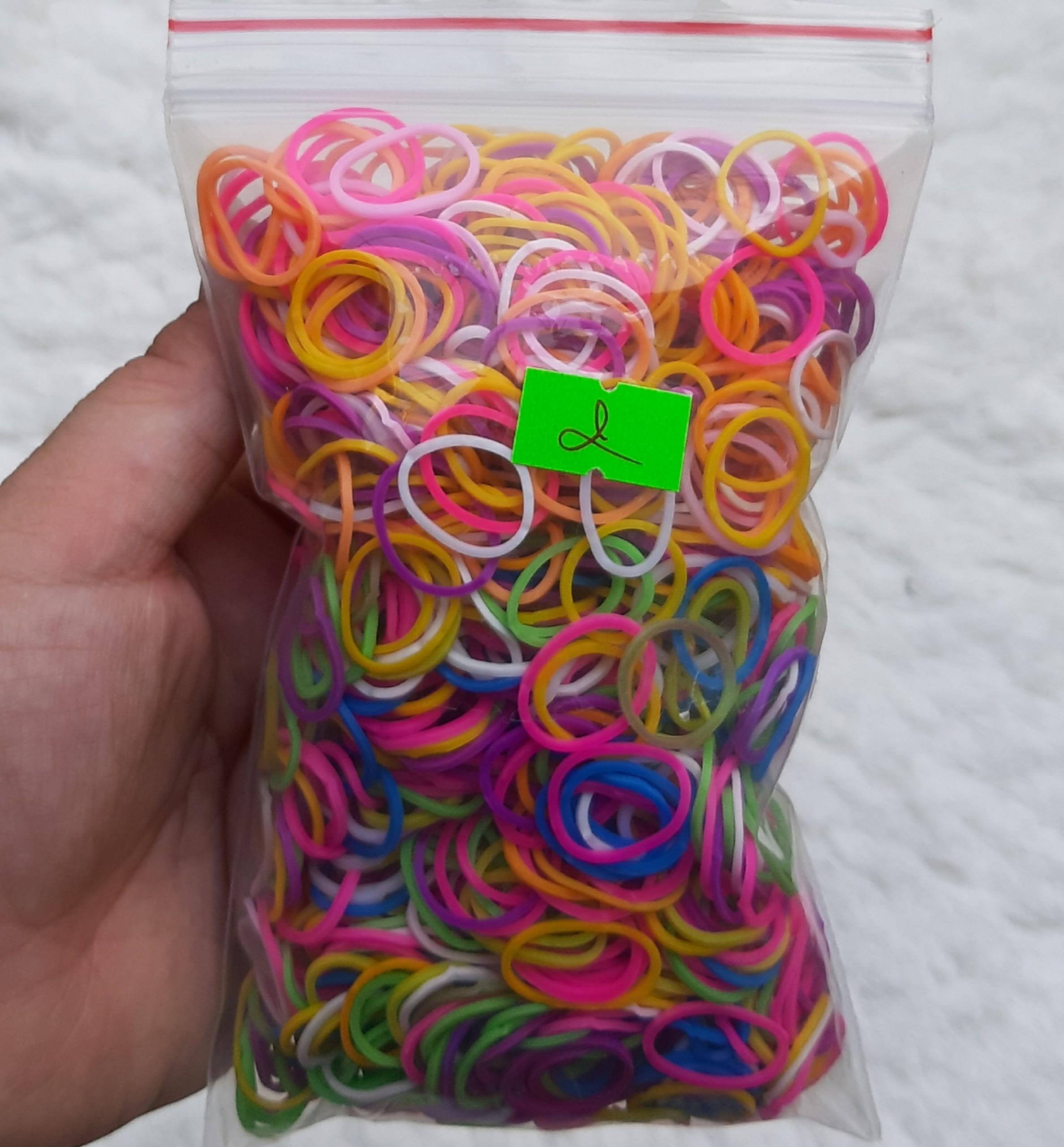 Túi 100g thun (chun) cột tóc bé gái nhiều màu (02)