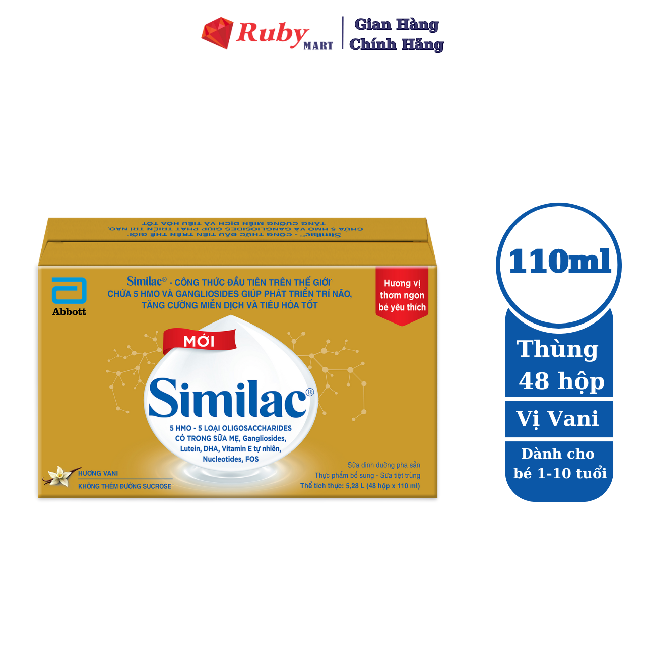 Thùng 48 hộp Sữa bột pha sẵn Similac IQ 110ml Dễ Uống