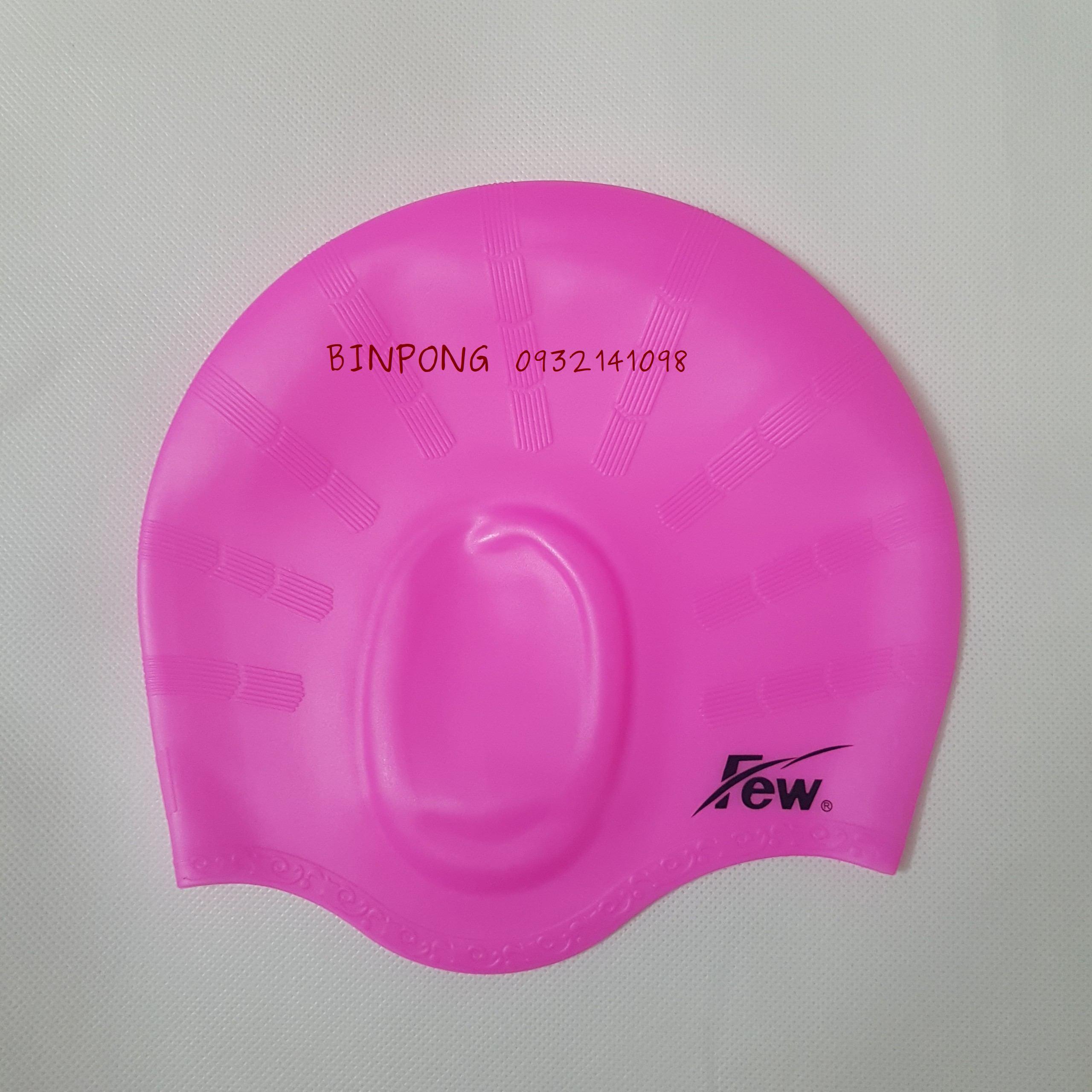 Nón bơi, Mũ bơi TRÙM TAI ngăn nước tuyệt đối, mũ bơi trùm tóc dài nữ kiểu dáng thời trang cao cấp - nón bơi trùm tai màu hồng