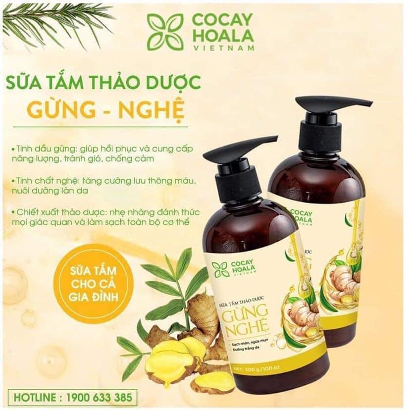 Combo dầu gội hà thủ ô và sữa tắm gừng nghệ